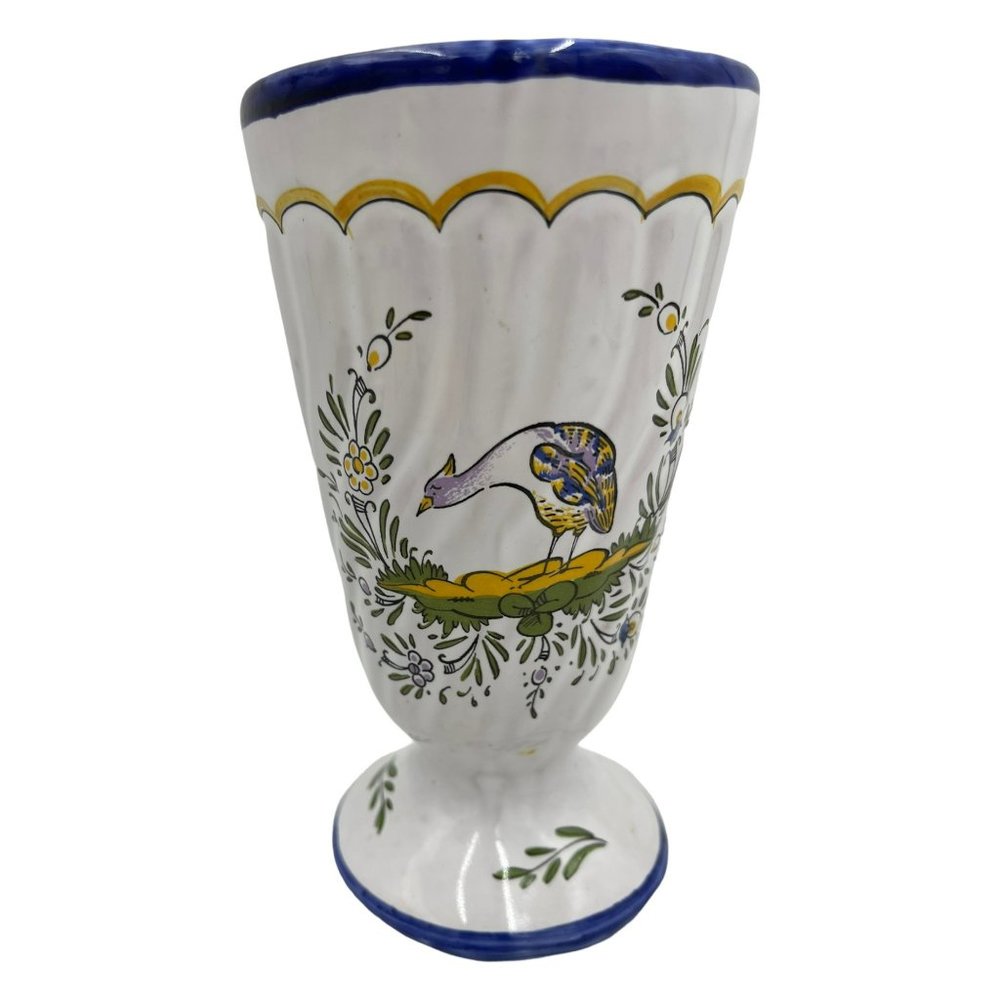 Vintage Faiencerie D'art D'angouleme Le Renoleau French Redware Ceramic Vase 6"